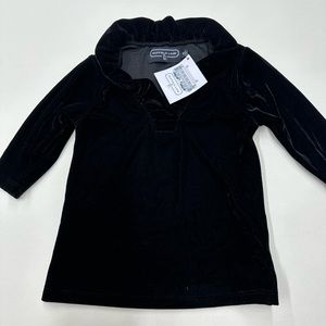 NWT Duffield Lane girls XS top Rockford ruffle tunic velvet black